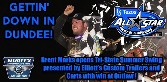 Brent Marks opens Tri-State Summer Swing presented by Elliott’s Custom Trailers and Carts with win at Outlaw Speedway