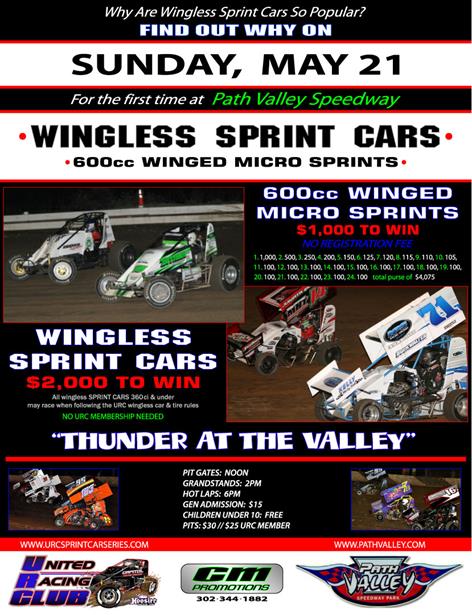 Wingless Series set for Path Valley Speedway