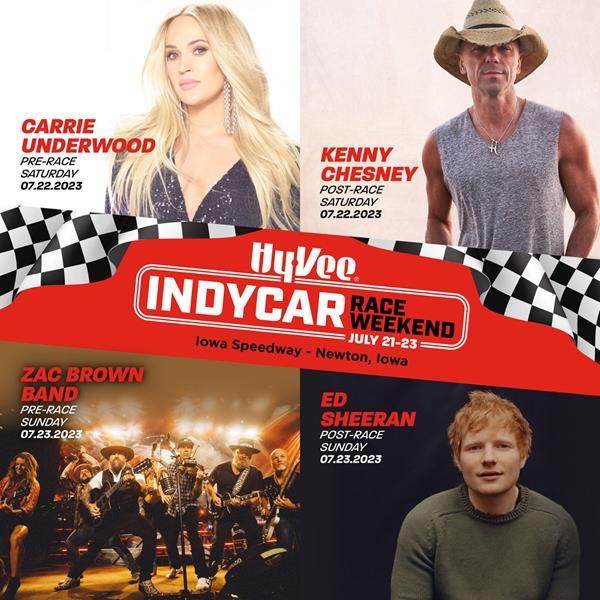 Concert Lineup Announced for 2023 HyVee Iowa INDYCAR Race Weekend