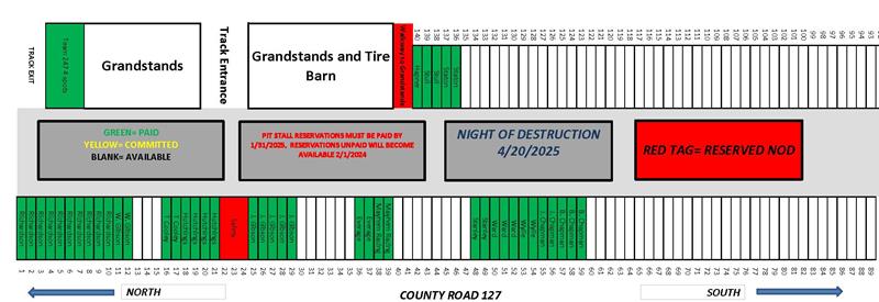 2025 NOD Pit Stall Map
