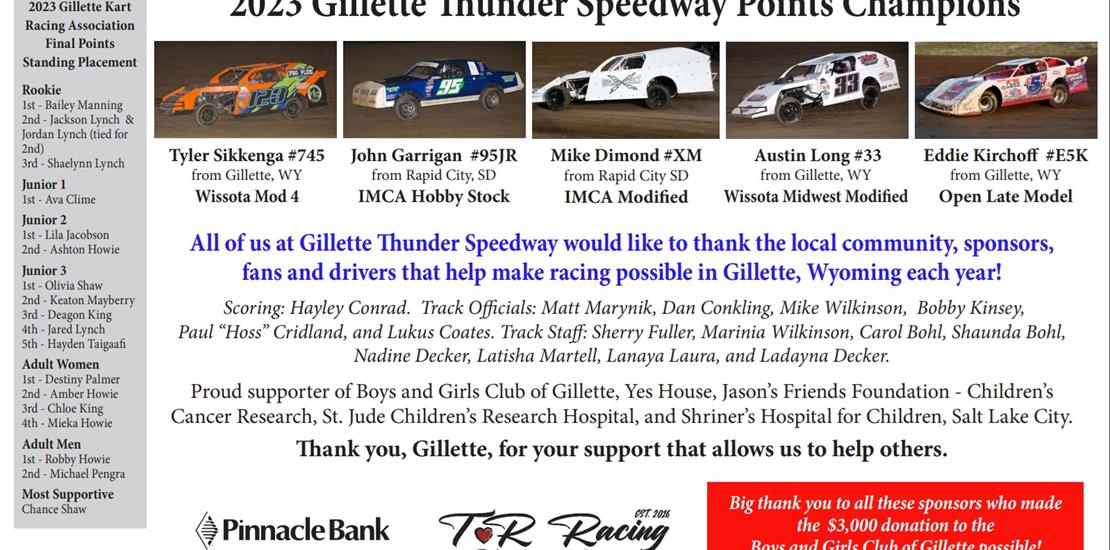 Thank you for the continued support of Gillette Th...