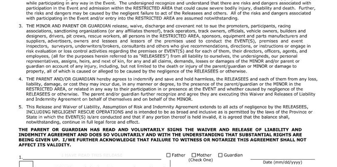 2024 Minor Release Waiver