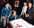 1992 Hall of Fame Oldtimers Banquet. Left to right....Len Sutton, Rodger Ward, A.J. Watson and Ralph Wilke.