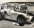 1959 Daytona International Speedway. Driver Jerry Unser in the #52 Leader Card Duo. This is the first race ever for LCR. Just a few months later on May 2nd, 1959, the second day of qualifying for the 1959 Indianapolis 500, Unser driving the H.H. Johnson, 1954 Kurtis Offenhauser lost control of his car coming out of turn 4 on a practice lap. The car hit the wall after spinning, then went end over end, leaving behind a trail of parts. The car burst into flames. Unser died from his injuries .