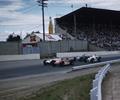 From The Lens Of Bob Wilke. August 24, 1958. Milwaukee Mile. The start of the 200 Mile Big Car Race. Jim Rathmann on the pole in the John Zink Special, outside front row Bob Veith in the George Bignotti 1957 Kurtis 500G2 Offenhause. AJ Foyt and Ed Elisian round out the top 4. Rodger Ward won the race in the Roger Wolcott #8 1957 Lesovsky Offenhauser. Ward collect $8,950.