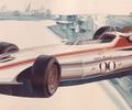 1967 Artist Rendering of the Leader Card Racers Watson Indy car. 