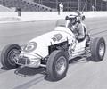 August 12, 1961 Milwaukee Mile
Driver Jim Hurtubise sits in the Leader Card Racers #5
Midget. Jim finished second while team mate Len Sutton finishes third in the #4 Leader Card Entry, some guy named Jones won the race.
