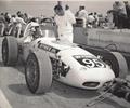 August 22 1965 Milwaukee Mile Driver Bobby Grim in the #95 Wynns, Leader Card Racers Watson Roadster chats with car owner Ralph Wilke. Bobby started 9th finish 8th. This car was the #7 Leader Card 500 Roadster that Len Sutton failed to qualify for the 1963 Indianapolis 500, it is also the #95 Diet Rite Cola Special.
