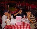 Garett, Camden, and Kyle eating at Portillos.