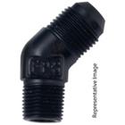 Adapter, 45 Degree, 4 AN Male to 1/4 in NPT Male, Black
