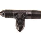 Flare to Pipe Tee on Run Fitting, -3AN to 1/8 Inch NPT Black