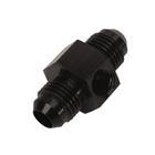 Inline Fuel Pressure Adapter, -6 AN to -6 AN w/ 1/8Inch NPT, Black