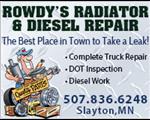 Rowdy's Repair & Avoca Spray Sponsors for August 24th