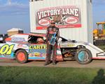 Top line takes Larson to $2,000 Frostbuster checkers, first IMCA Modified win at Bullring