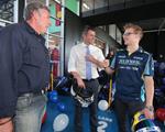 The Premier of NSW Mike Baird go-karting in Albion Park