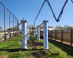 Pumping the columns for the new catwalk