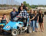 Josh Marcham wins the $1,000-to-win Quick Engineering preliminary night feature at SIR's 7th Annual IKE Honda Terry Sprague Memorial