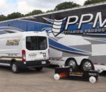 Friends from Fallsway Equipment Company stopped by the media day at the AASBD and displayed their car and Transit van next to the PPM Titanium Products sprint car hauler.