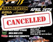 Mother Nature wins again Races for April 26th are Cancelled