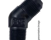 Adapter, 45 Degree, 10 AN Male to 3/8 in NPT Male, Black