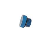 Aluminum Straight Thread Fitting Plug, Blue, -6 AN