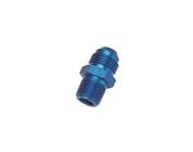 Blue Straight AN4 Flare Adapter to 1/4 Inch Aluminum Pipe Fitting