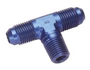 Aluminum Flare to Pipe Tee Adapter Fitting, -4 AN to 1/8 inch NPT, Pipe on the side