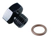 Aluminum Straight Thread Fitting Plug, Black, -3 AN