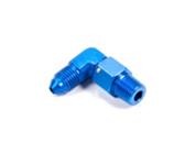 Adapter, 90 Degree, 12 AN Male to 1/2 in NPT Male Swivel Blue