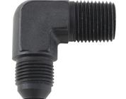 Fitting, Adapter, 90 Degree, 12 AN Male to 1/2 in NPT, Male, Black