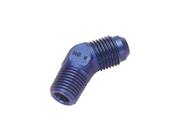 Fitting, Adapter, 45 Degree, 8 AN Male to 1/4 in NPT, Male, Blue
