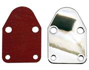 Small Block Chevy Fuel Pump Block Off Plate, Chrome