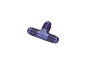 Aluminum Flare Tee Adapter Fitting, Blue, -4 AN