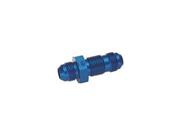 Straight Aluminum Bulkhead Flare Fitting, Blue, -6AN