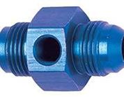 Inline Fuel Pressure Adapter, -6 AN to -6 AN w/ 1/8Inch NPT, Blue