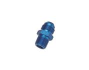 Blue Straight AN12 Flare Adapter to 1/2 Inch Aluminum Pipe Fitting