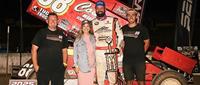 Austin McCarl Charges Late in POWRi 410 Outlaw Spr...