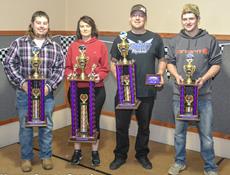 IMCA Sport Compact Award Winners: Kent Miller - 2nd Place, Tori Groebner - Champion, Joshua Uhl - 3rd Place, Dylan Schreier - 5th Place