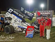 Bill Balog victory lane interview with Michael Babicz from a distance