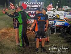 Nathan Crane in victory lane with Colburn Motorsports Team