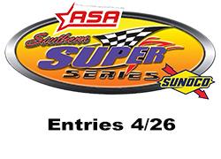 25 Entries in Super Late Model 100 ASA Super Series Race Friday.