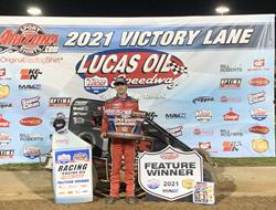 Emerson Axsom Claims First Career POWRi Midget Win