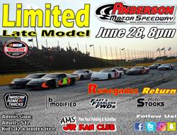 NEXT EVENT: Limited Late Models Friday June 28, 8p