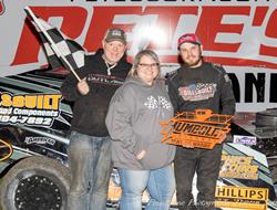 Phillips beats rain for first career win; Knisley