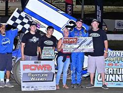 Noah Gass Gains Checkers with POWRi 410 Outlaw Spr