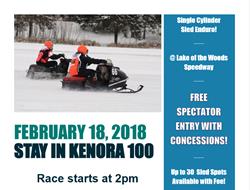 Coming Up! Stay in Kenora 100 February 18 at 2pm