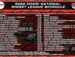 Lucas Oil POWRi National Midget League 2022 Schedu