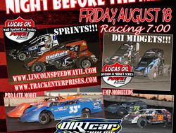 Friday, August 18 D-II Midgets at Lincoln Speedway