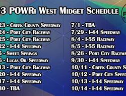 Twenty-Date 2023 Schedule for POWRi West Midget Le