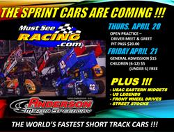The Sprint Cars Are Coming!  April 20th- 21st, 201